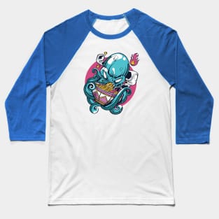 Octopus Eating Ramen Baseball T-Shirt